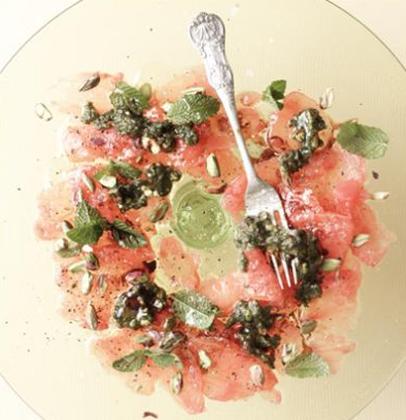 Tomato Carpaccio with mint pesto | Woolworths TASTE