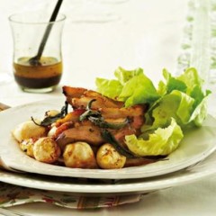 Warm roasted duck and turnip salad