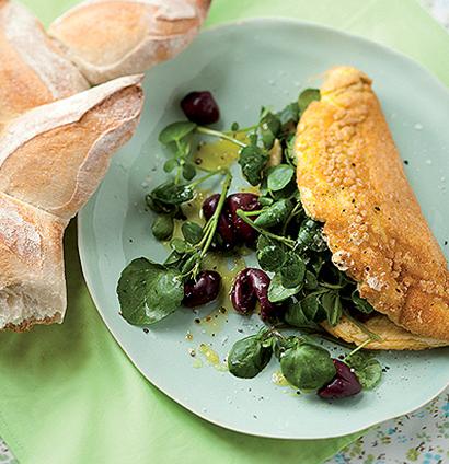 Watercress and olive omelette recipe | Woolworths TASTE
