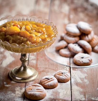 Yellow sugared pear butter with shortbread orange drops | Woolworths TASTE