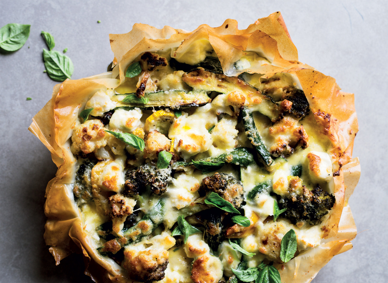 Roast vegetable tart & Parmesan cream recipe | WW TASTE