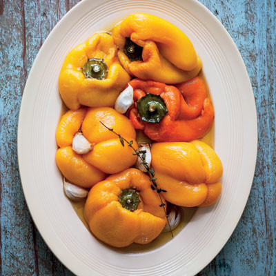 Roast yellow peppers