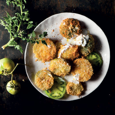 Fried green tomatoes with buttermilk dressing