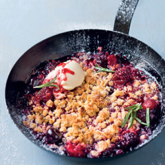 Berry-and-rosemary crumble