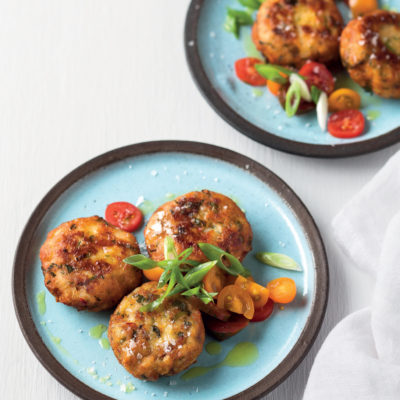 Chilli-and-chive salmon fish cakes