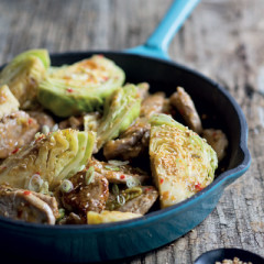 Citrus pork with cabbage and sesame