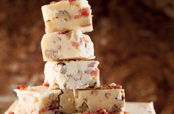 Buttermilk fudge with bacon and pecans recipe