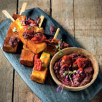 Grilled halloumi skewers with olive tapenade recipe