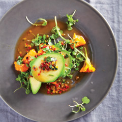 Avocado and Clemengold with chilli-and-granadilla dressing