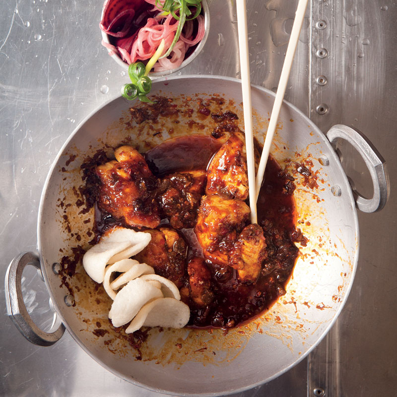 Korean sticky stir-fried chicken & onion pickle recipe | TASTE