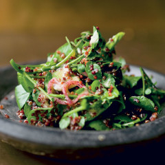 Red quinoa and watercress salad
