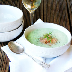 Cucumber-and-herb soup with verjuice granita