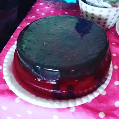 Jelly cake with blueberries