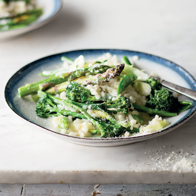 Risotto with mixed greens and Parmesan