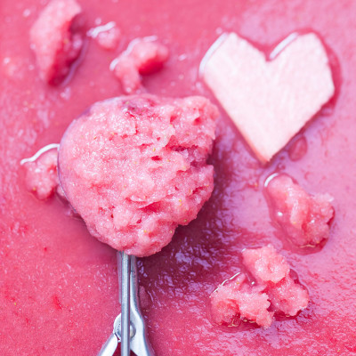 Cheat’s watermelon-and-strawberry sorbet