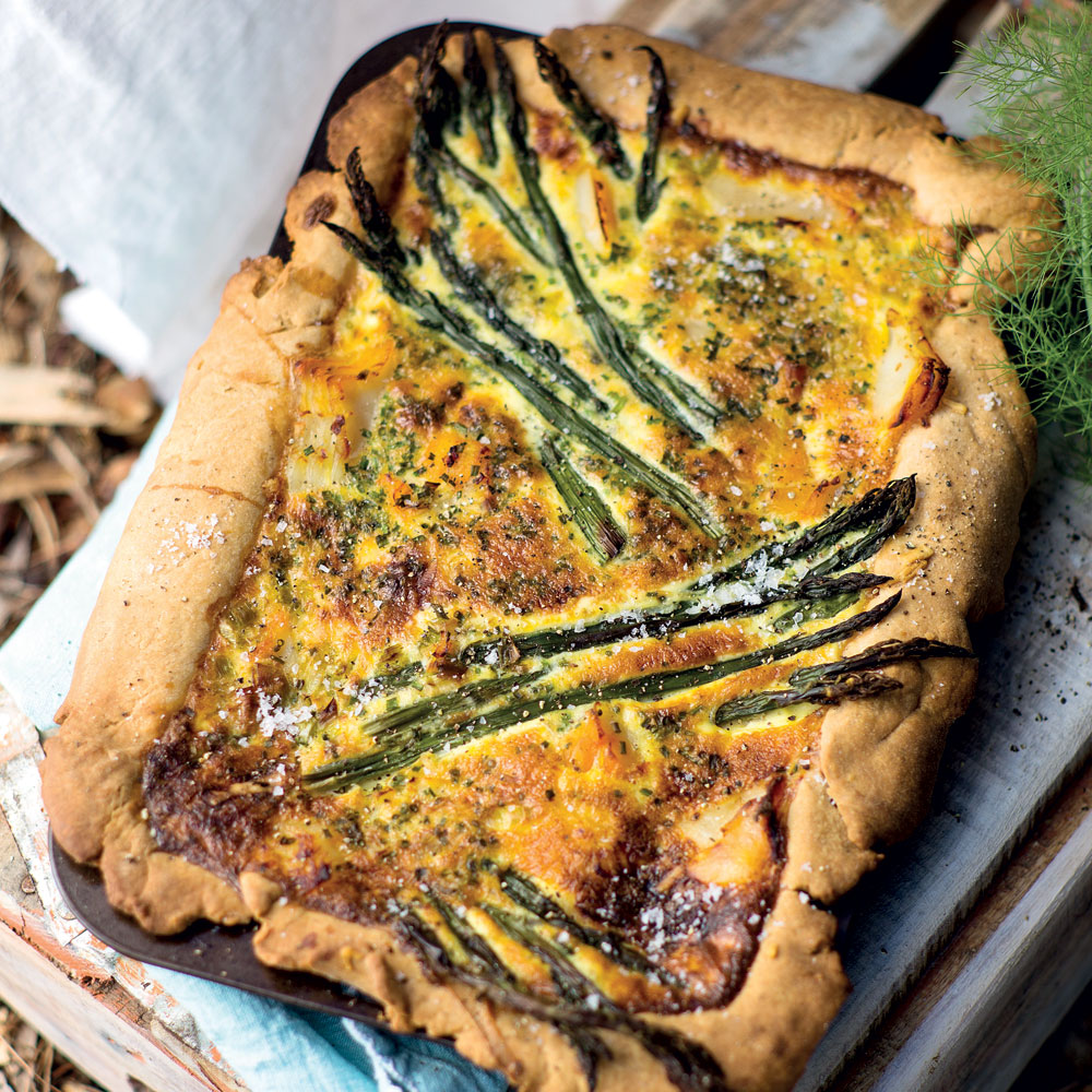 Haddock, asparagus and chive quiche Woolworths TASTE
