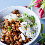 Coconut-and-ginger pork mince with sriracha and noodles