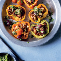 Peppers stuffed with Italian-style pork mince