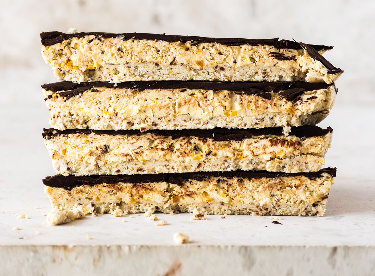 Wheat- and Gluten-Free Raw Cheesecake Bars recipe | TASTE