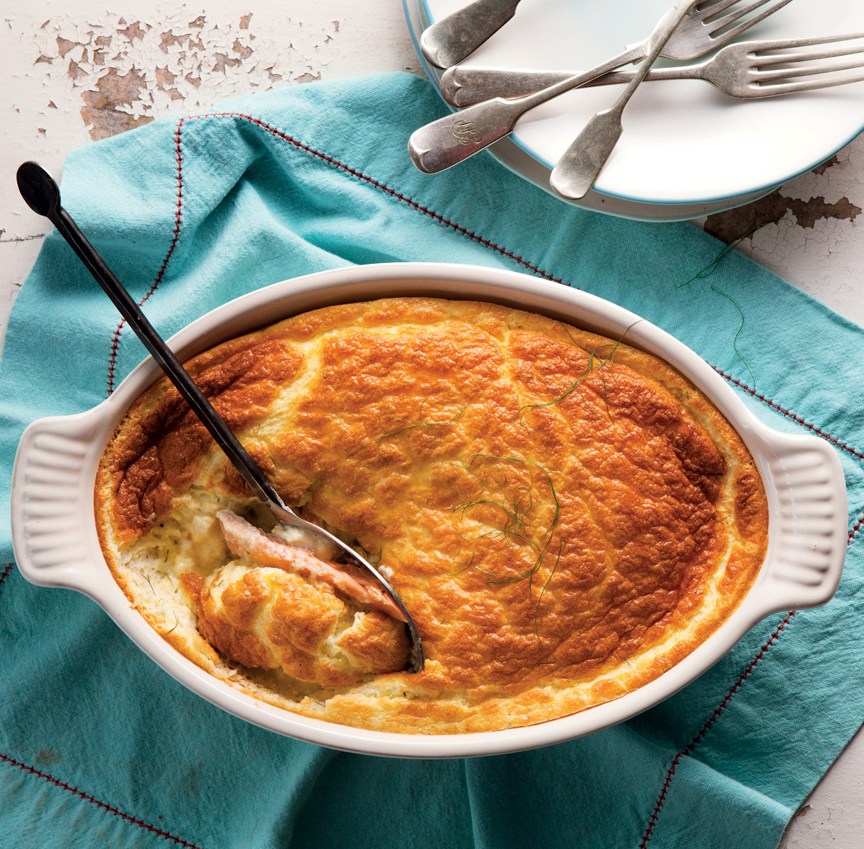 White cheese soufflé with trout | Woolworths TASTE