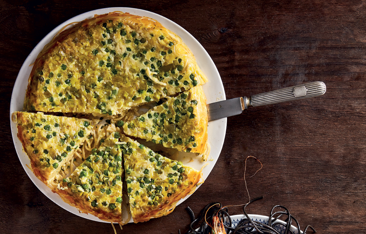 Leftover spaghetti frittata (with peas) Woolworths TASTE