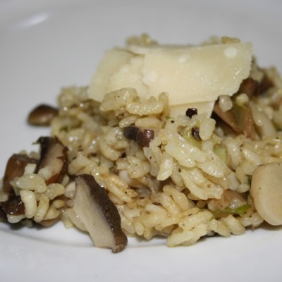 Mushroom risotto oven-baked