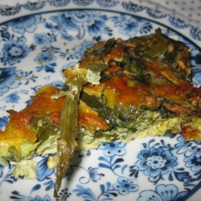 Green bean and baby spinach leaf quiche