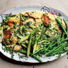 Ultimate roast chicken with creamy leek-and-fennel sauce