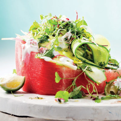 juicy-watermelon-salad-with-cucumber-and-chilli-yoghurt