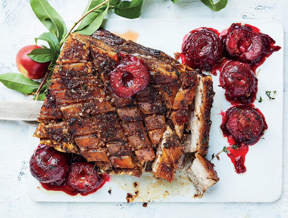 Sumac pork belly with Flavourburst plums Woolworths TASTE