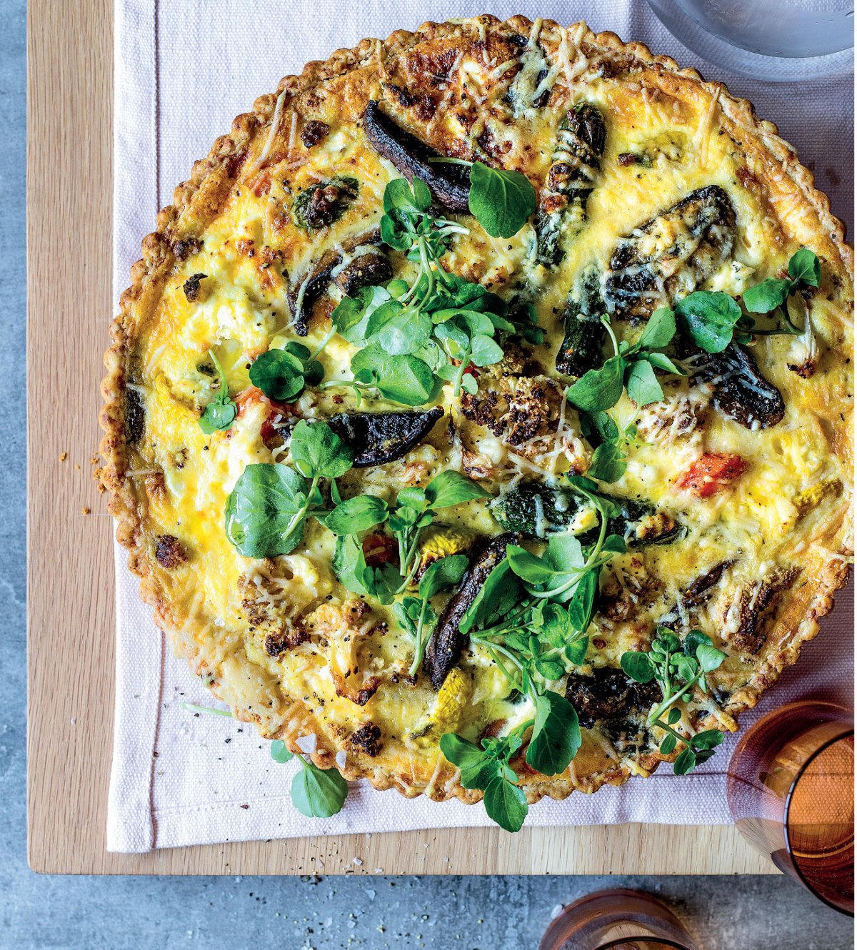 Chunky roast vegetable-and-cheese tart | Woolworths TASTE
