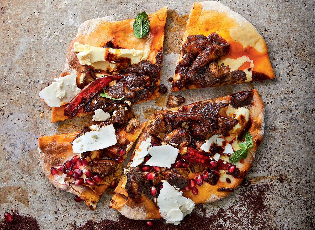 Slowcooked lambandpomegranate flatbread Woolworths TASTE