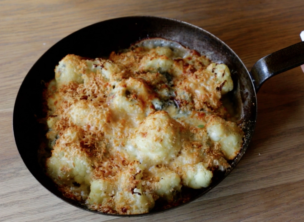 Watch how to rustle up a cauliflower, blue cheese and Parmigiano