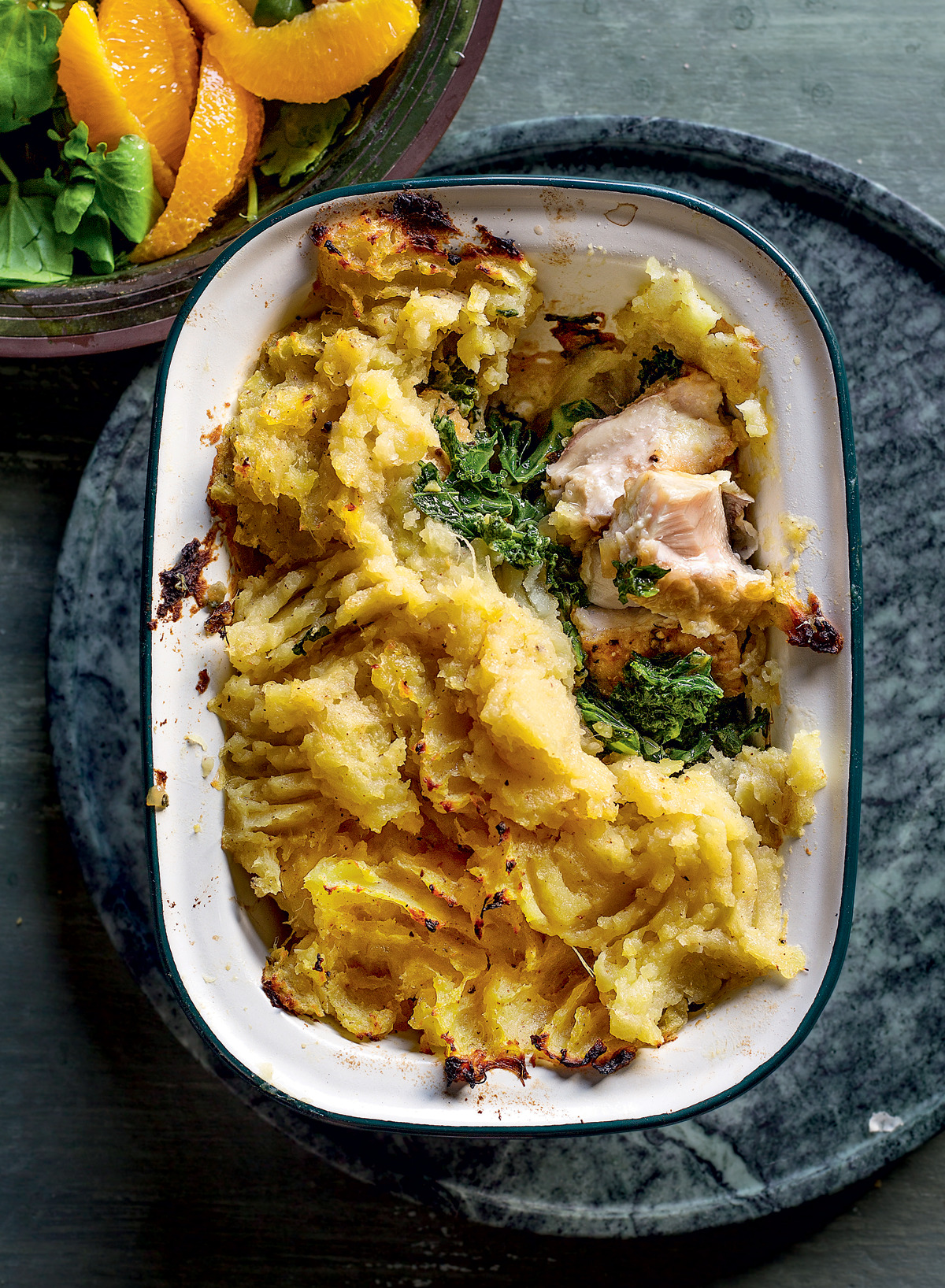 Fish-and-kale pie with sweet potato topping recipe