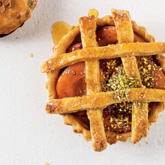 Peach-and-cardamom pies with brown-sugar lattice crust