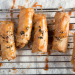 Sesame banana spring rolls with salted caramel sauce recipe