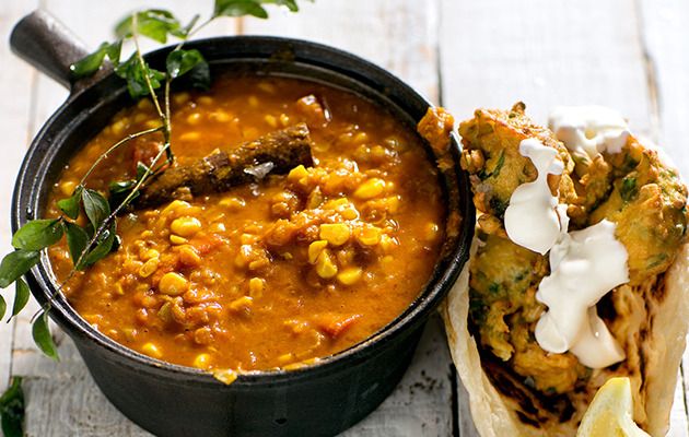 Indian-inspired dhal and corn curry recipe