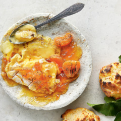 Marmalade-baked Camembert with home-made scones