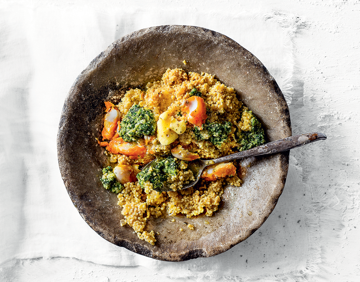 Celery Root Risotto and Pesto 