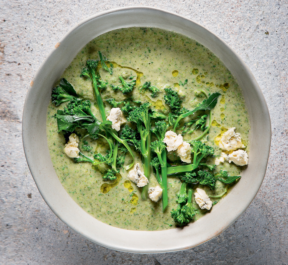 Tenderstem broccoli-and-blue cheese soup recipe