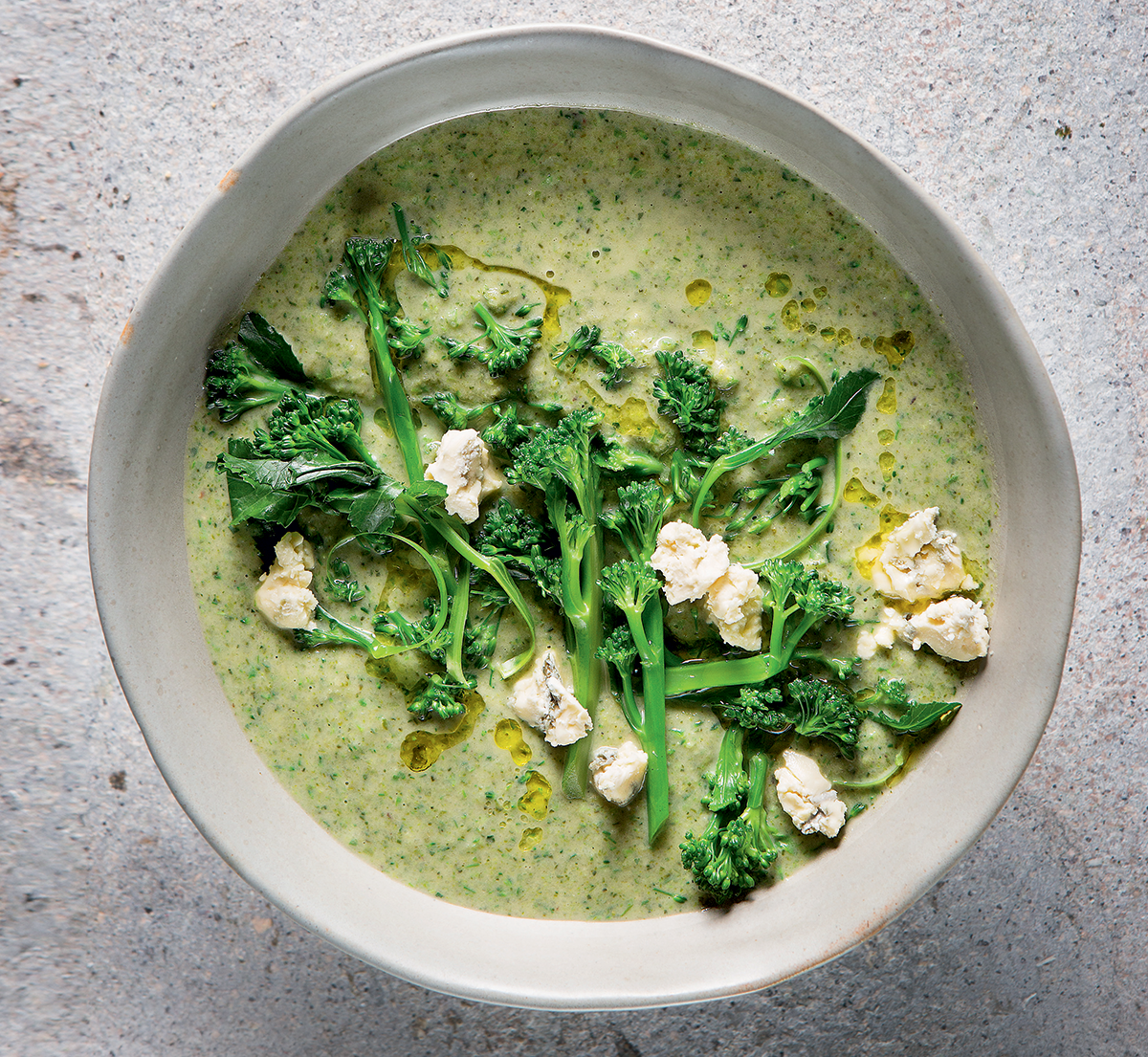 tenderstem broccoli-and-blue cheese soup recipe