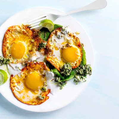 Turmeric-fried eggs with coconut chutney | Woolworths TASTE