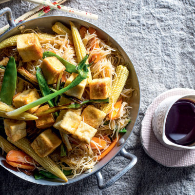 Mixed baby veg and tofu vermicelli