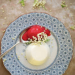 Yoghurt panna cotta with strawberry sorbet and rose geranium sugar recipe