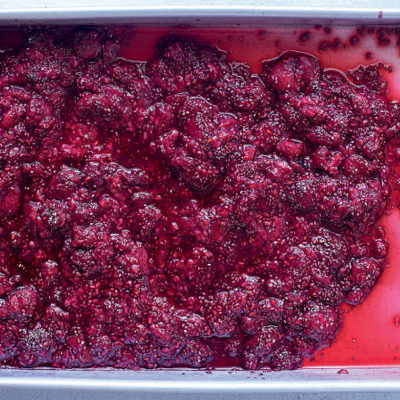 Grilled raspberry-and-chia tray jam