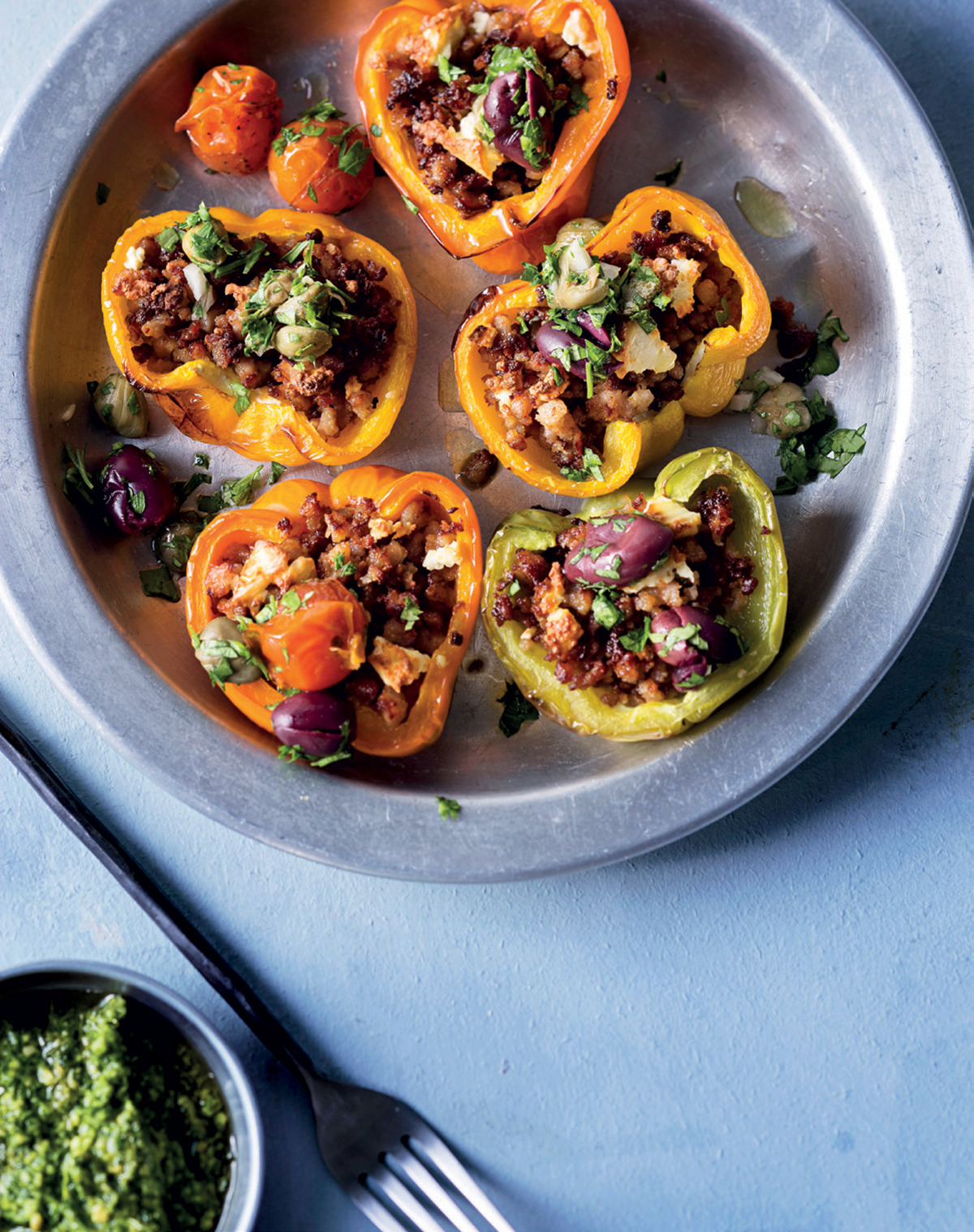 Peppers stuffed with Italian-style pork mince recipe