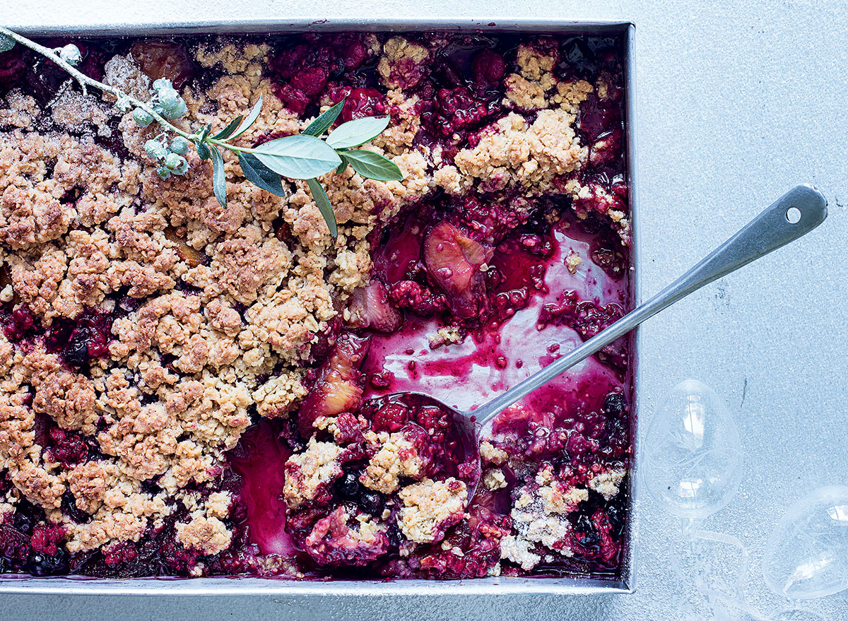 Plum-and-berry crumble recipe