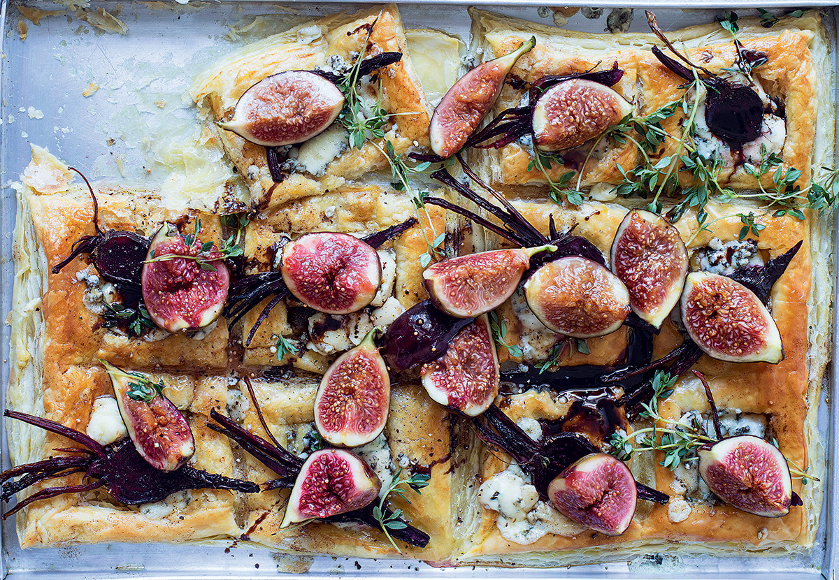 Tear-and-share fig-and-beetroot tartlets recipe