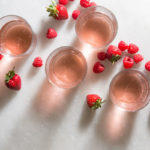 rosé and strawberries