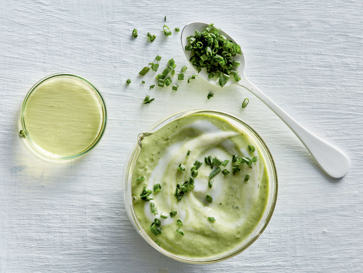 Green goddess-style low-fat Ayrshire yoghurt dressing recipe